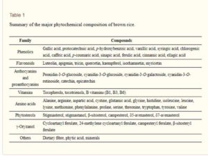 Phytochemical composition of brown rice